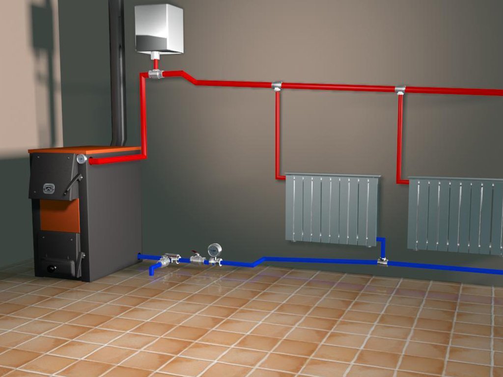 Монтаж труб и радиаторного отопления в деревянном доме